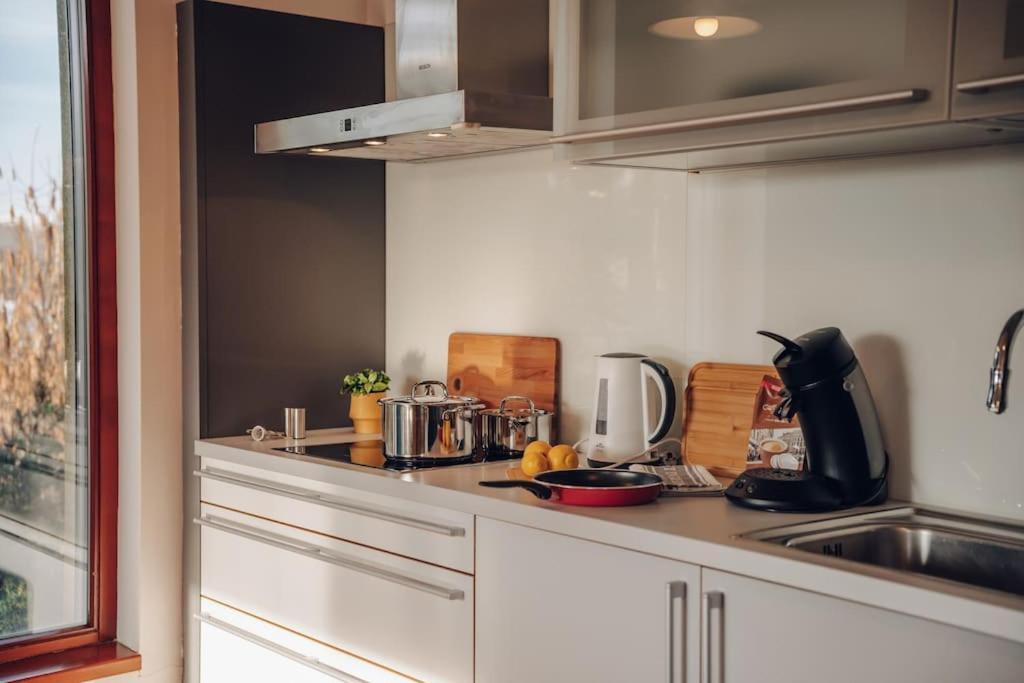 Design 3Bd Apartment Cooking Area In Architect Villa Prag Exteriör bild